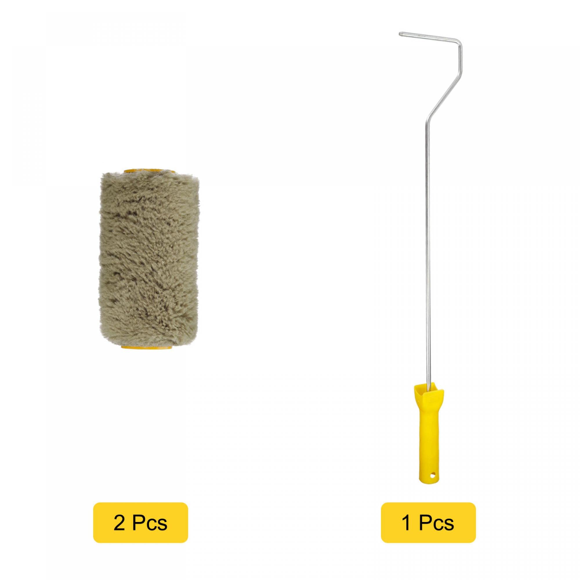 sourcing map 3Pcs Peinture Rouleau Trousse, 2Pcs 30mm Épaisseur 4" Acrylique Fibre Rouleau Couvre 23" Peinture Rouleau Cadre, pour Paroi Garniture, Vert