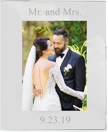 Miniatura 5 de Bey-Berk Marco de fotos de 8x10 con acabado lacado plateado personalizado con parte trasera de caballete