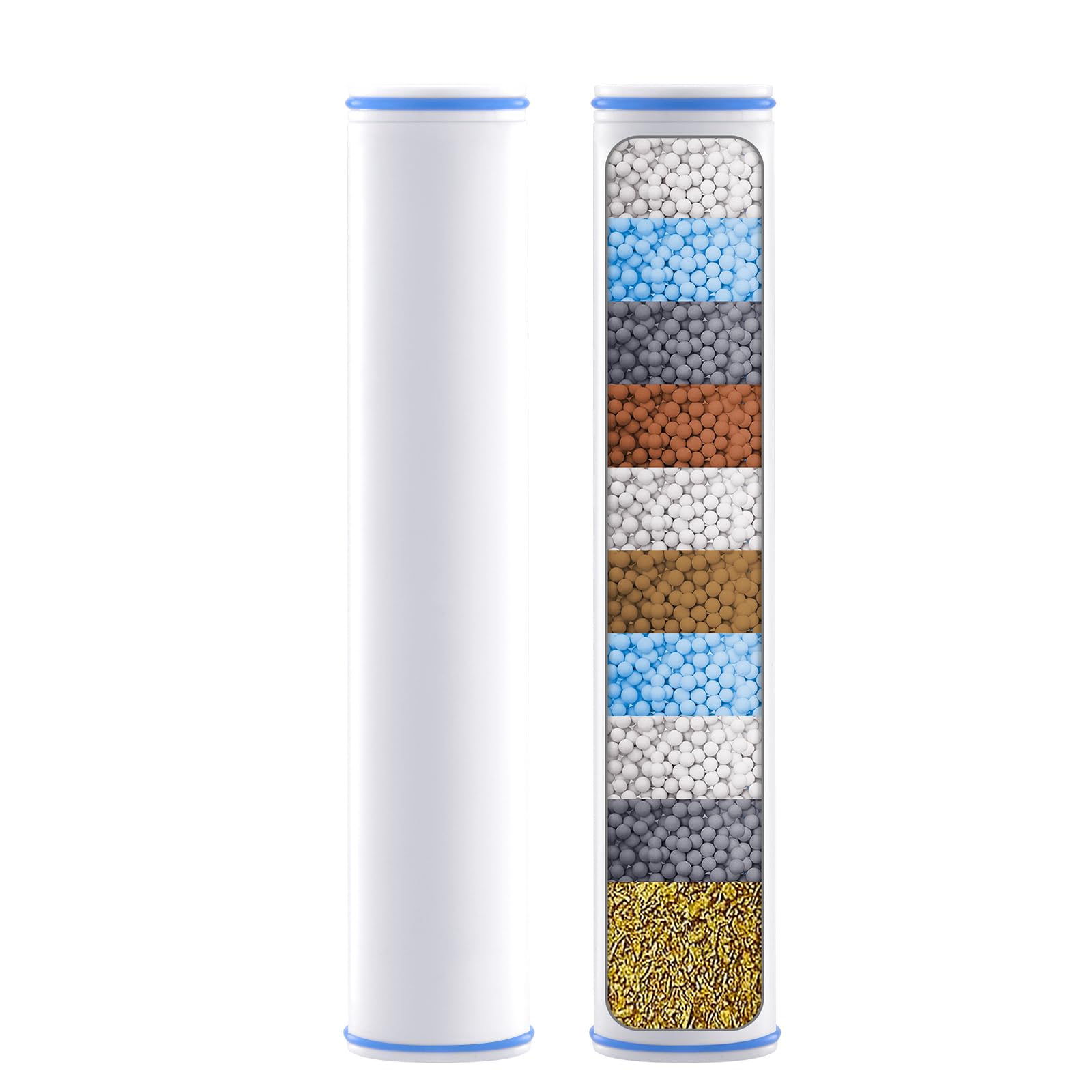 Ryamen Paquete de 2 filtros de ducha de repuesto para cabezal de ducha magnético con mano