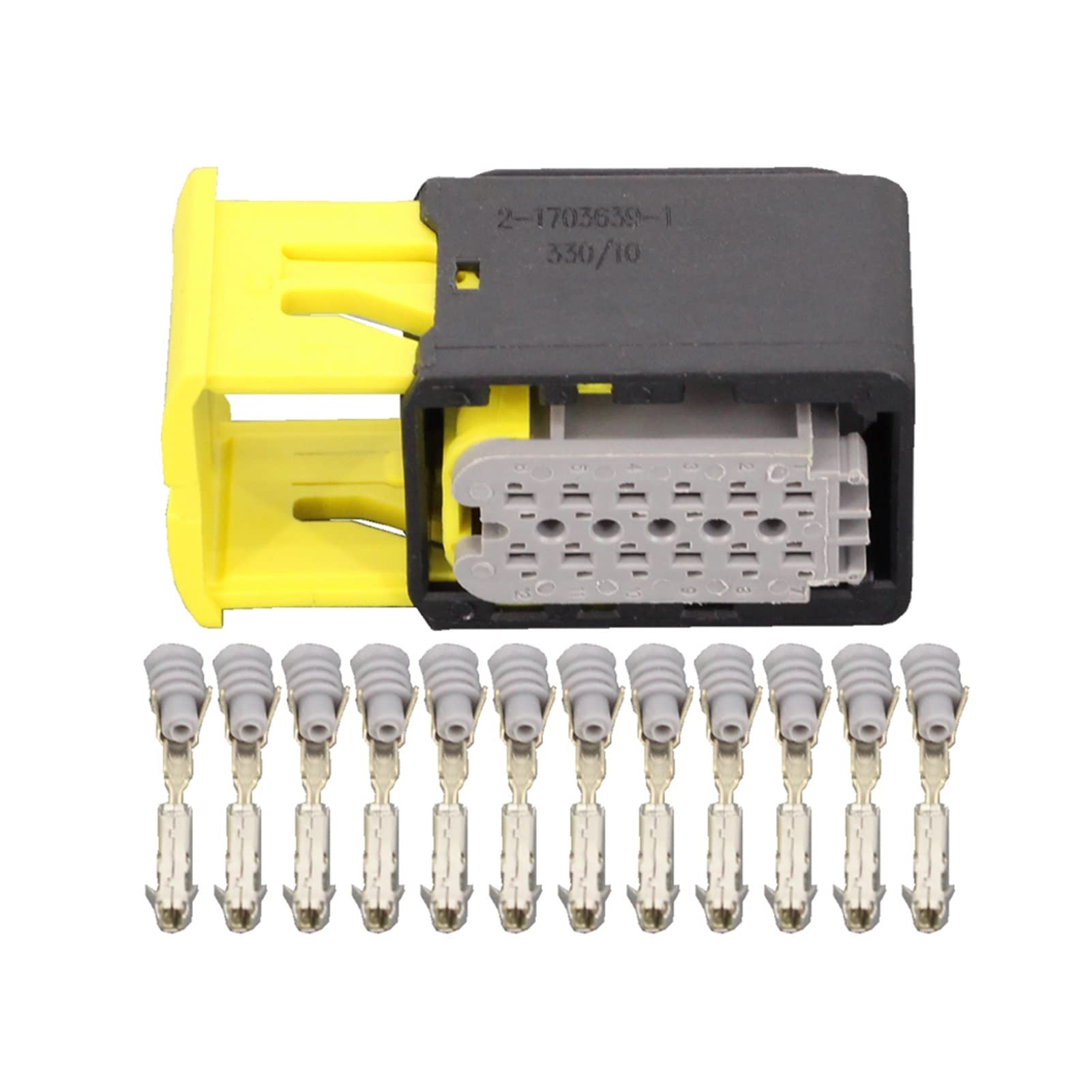 Conectores automotrices de 12 Pines Conector de arnés Rectangular con Terminal 2-1703639-1, Dj7123-1.5-21 12p (Size : 5 Sets)