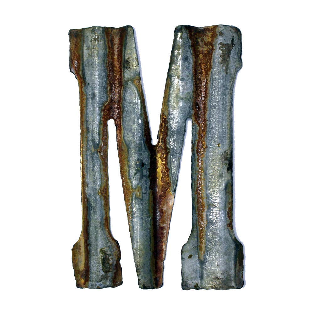 8'' Rusty Galvanized Corrugated Metal Letter (M)