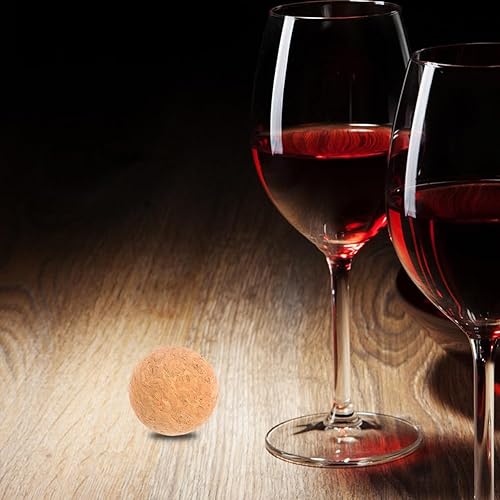 Miniatura 9 de 1 tapón de bola de corcho de madera para decantador de vino, jarra y botella, 1.41 pulgadas de diámetro, fácil de usar y reutilizable