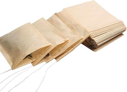 Miniatura 5 de Eketirry 100 bolsas de té desechables para té suelto, pequeña bolsa de té vacía con material de pulpa de madera, bolsa de filtro de té sin blanquear