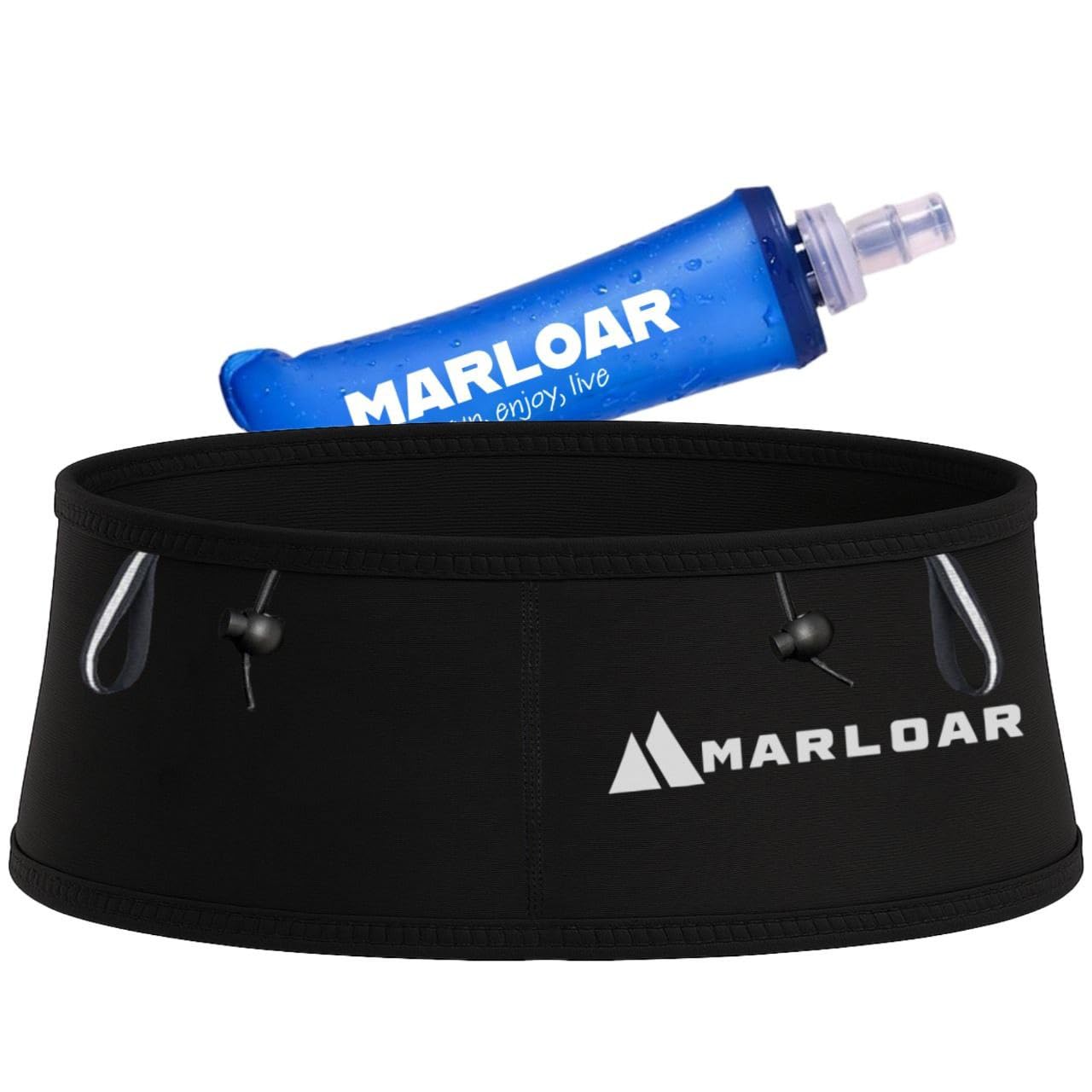 MARLOAR Marsupio Running Unisex Uomo Donna – Cintura Running Porta Cellulare, Chiavi e Accessori, Running Belt per Corsa, Trail e Fitness (BlackEdition, S)