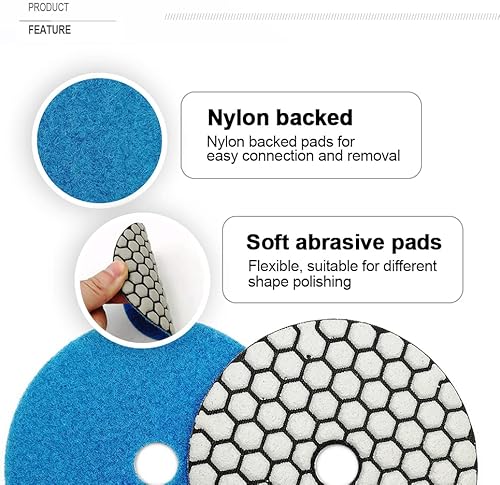 Miniatura 5 de SHDIATOOL Juego de almohadillas de pulido de diamante seco de 4 pulgadas y almohadillas de pulido de diamante de 4 pulgadas