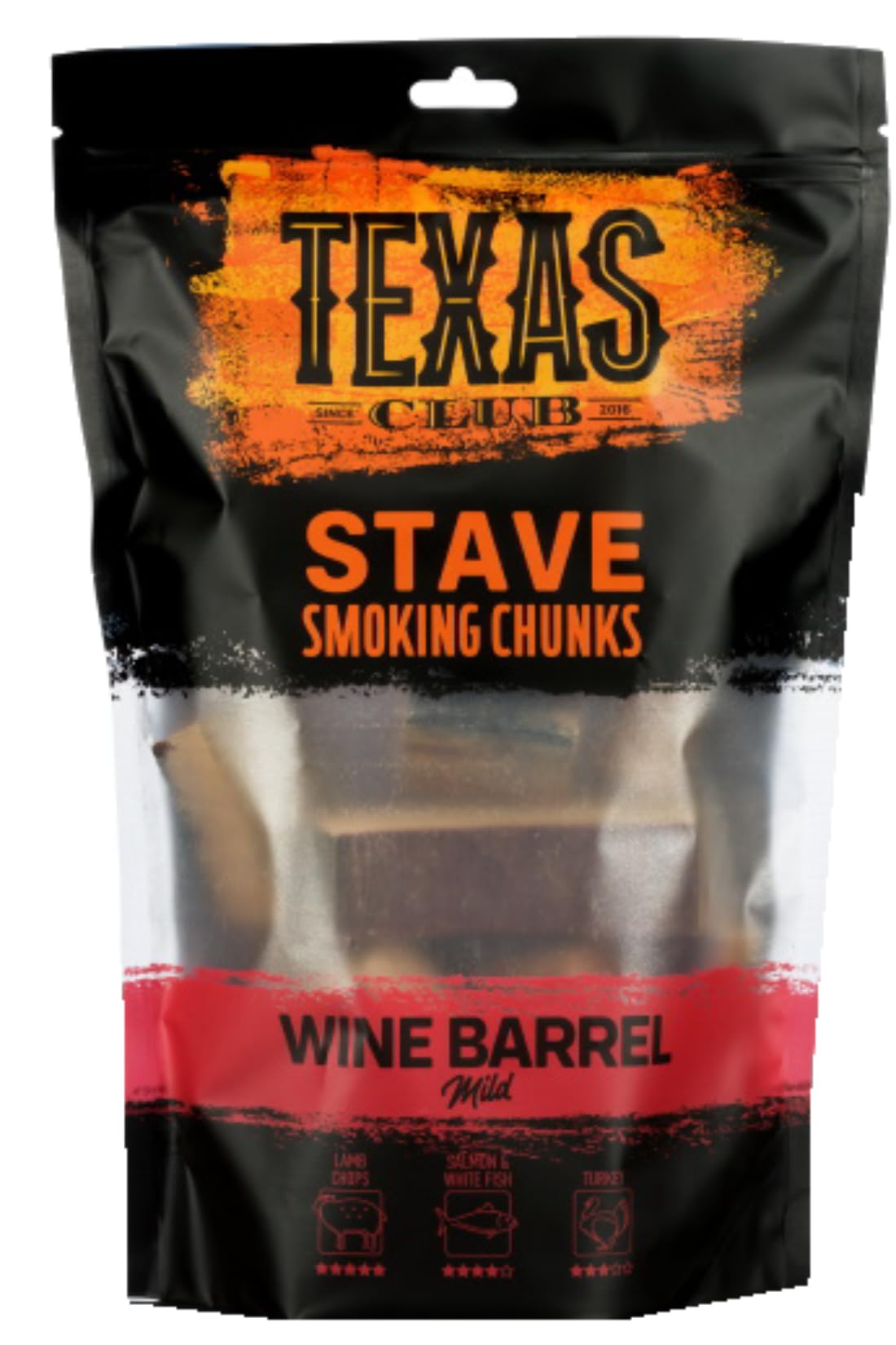 TEXAS CLUB Smoking Wood Chunks Perfect BBQ Grill and Outdoor Picnic (Wine Barrel)