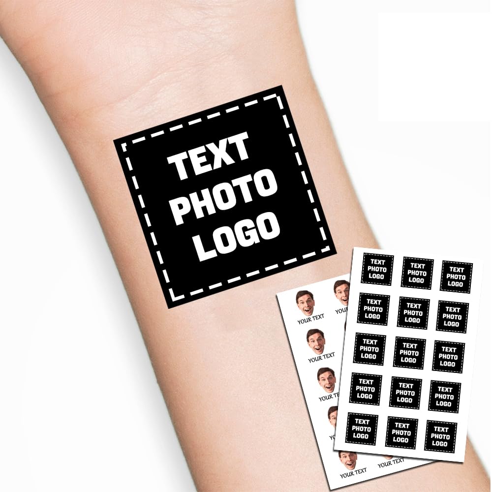 Tatuajes Temporales Personalizados - con Nombre y Fecha - Ideales para Eventos, Bodas, Fiestas y Cumpleaños - Tatuajes temporales - (8-28 Calcomanías)