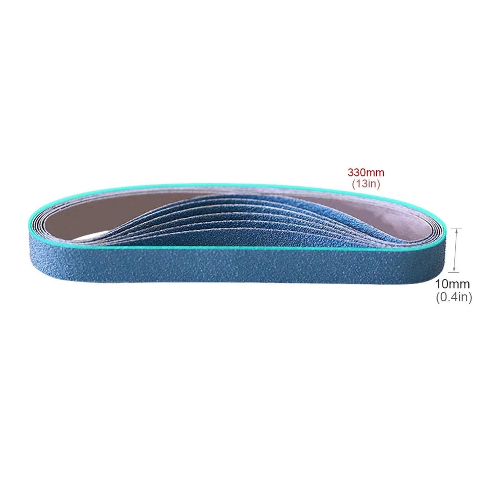 25 nastri abrasivi 10x330 mm grana 40/60/80/120 | Abrasivo allo zirconio blu for tutte le levigatrici pneumatiche da 10 mm(Girt120)