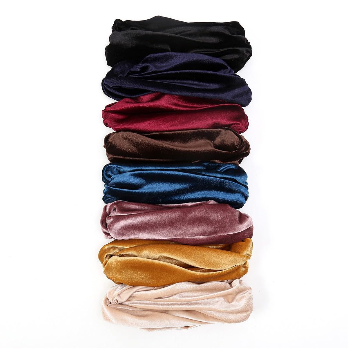 1 gorro de turbante elástico de terciopelo para mujer, gorro de turbante para mujer, gorro turbante de terciopelo, suave, cálido, turbante para la cabeza, tocado para el pelo, color azul marino