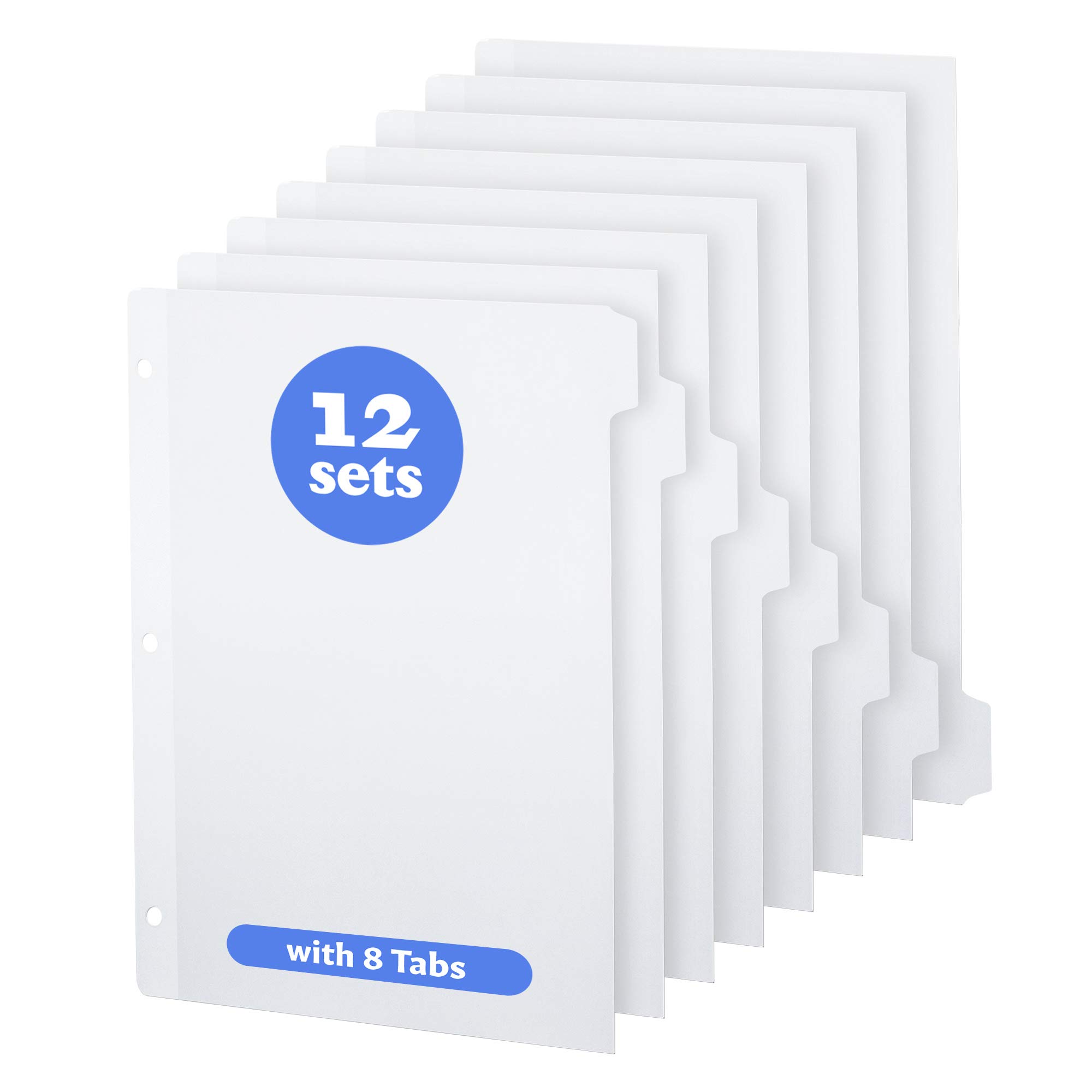 Buy 3 Ring Binder Dividers with Tabs (12 Sets) x 8 Tab Dividers for 3