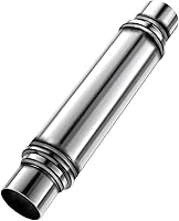 Drynochet 2.5 Inch Universal Muffler - Stainless Steel Straight-Through Performance Exhaust for Cars & Trucks, Deep Aggressive Sound