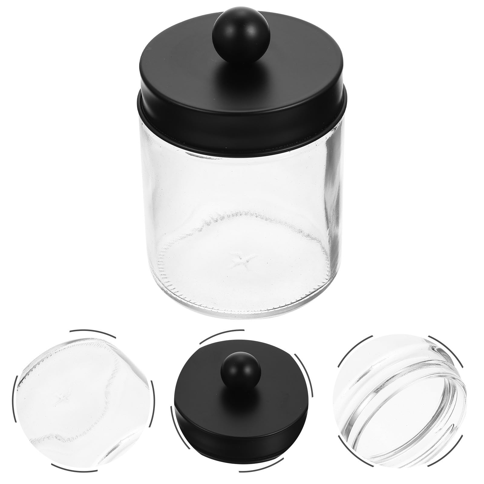 3 Stück Wattestäbchenhalter aus Glas mit Edelstahldeckel Luftdichte Aufbewahrungsgläser für Badezimmer Leicht zu Befüllen und Zugänglich für Bad Organizer
