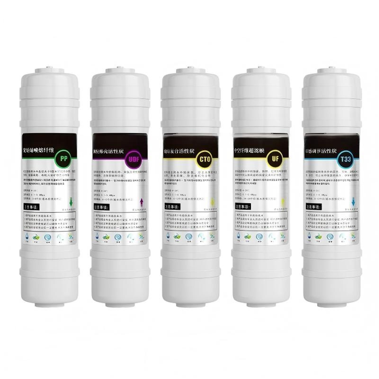 Accessori per filtri, Rimozione della sostituzione del filtro acqua PP/UDF/CTO/UF/T33 a 5 fasi cartuccia al cloro per bagno, cucina