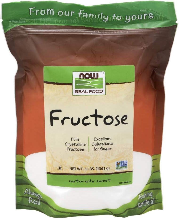 Fructose, Pure Crystalline Frustose, Excellent Substitute for Sugar, Certified Non-GMO and Kosher, 3-Pound (Packaging May Vary)