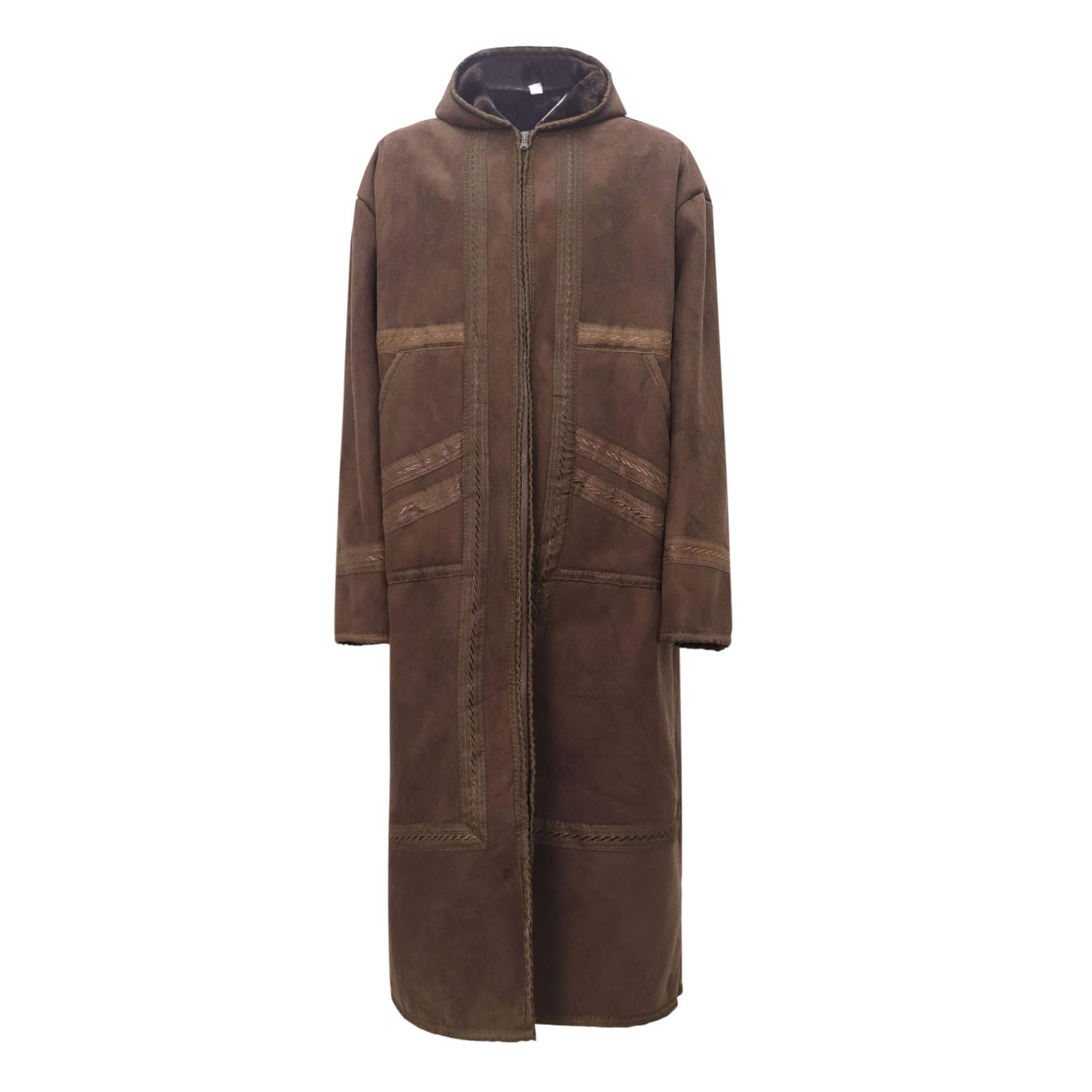 Kaftan Herren Langarm Thobe Ethnisch Roben Lose Winter Wildleder Robe Herren Lang Knopf Hoch Thobe Arabisch Gebet Eid Kleidung Gebetskleidung Türkisch Kleider Thobe Männer