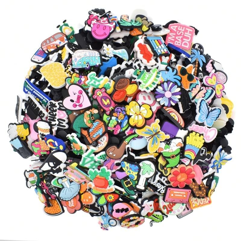 Vend TrendyShoe Decor Charms (No Duplicates New Designs) Cute Shoe Charms Wristband Bracelet Decoration with Different Designs Shape for Girls,Boys, Adults