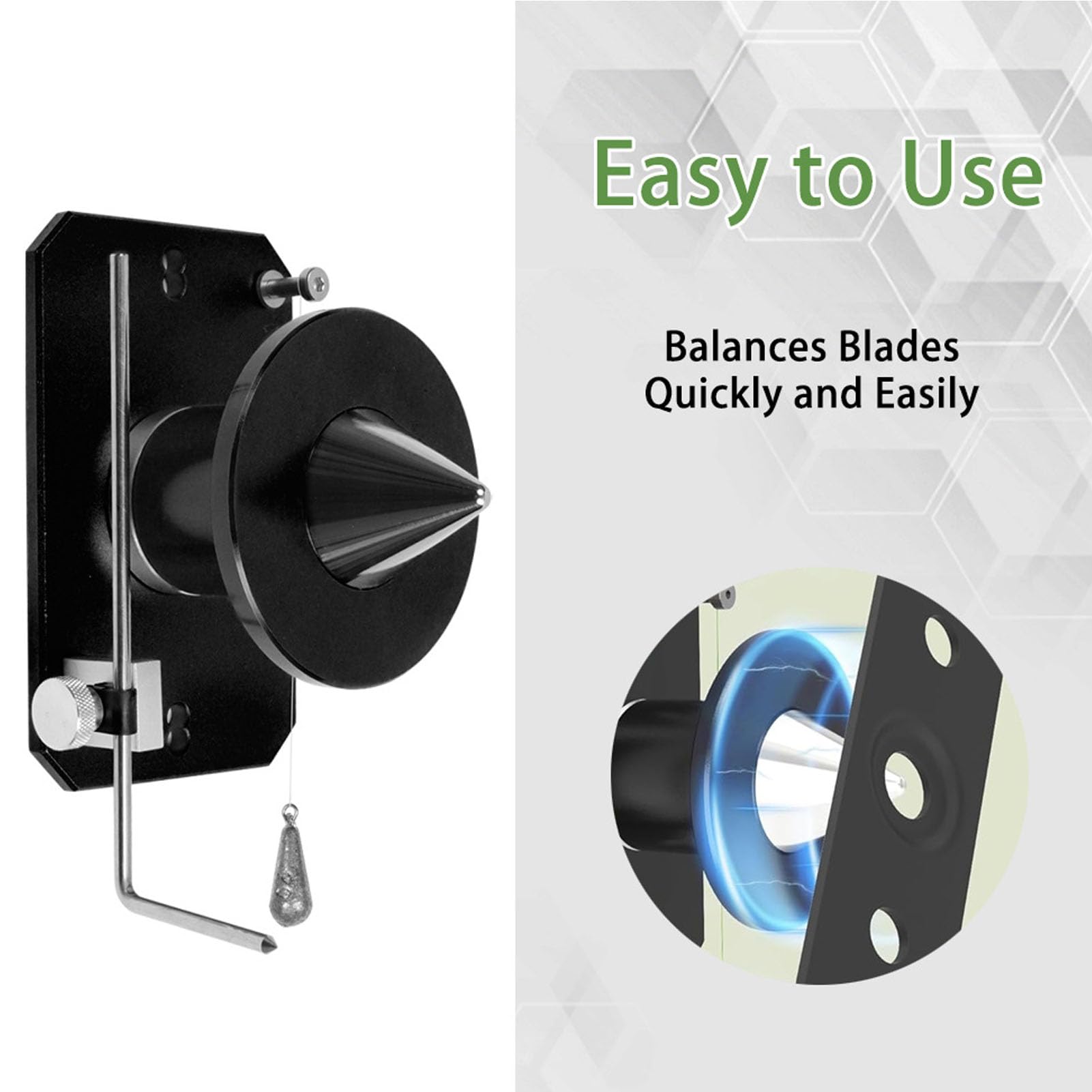 Equilibrador de Cuchillas Montado en la Pared Acero de Aleación Duradero para Cuchillas de Cortacésped Universales 1 Unidad (Black)