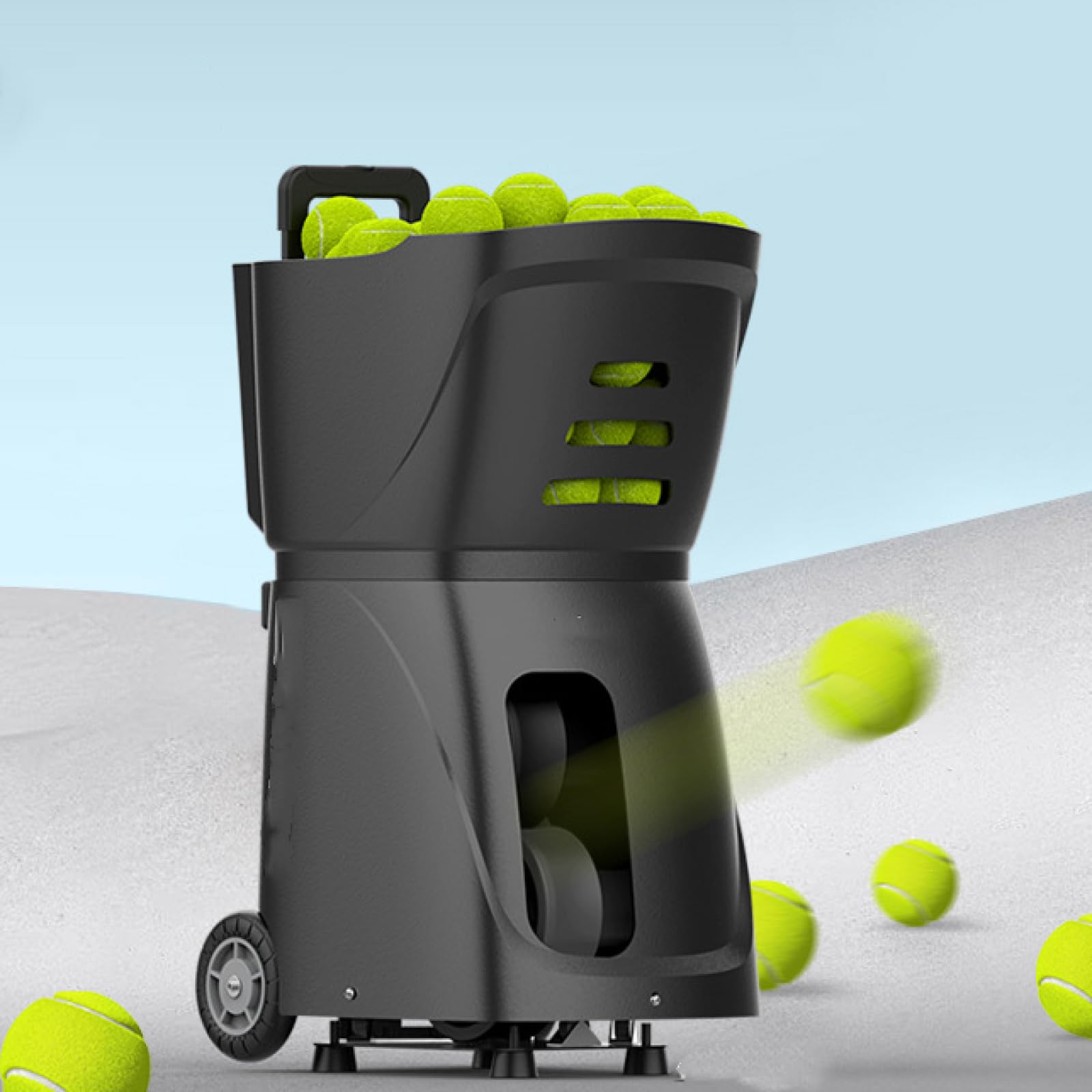 IMOSEI Automatic Ball Launcher, Tennis Ball Machine, Mobile App Control, 5-8H Battery Life, 100 Large Capacity, for Forehand, Backhand, Volley, Baseline, Short Ball, Footwork, Etc