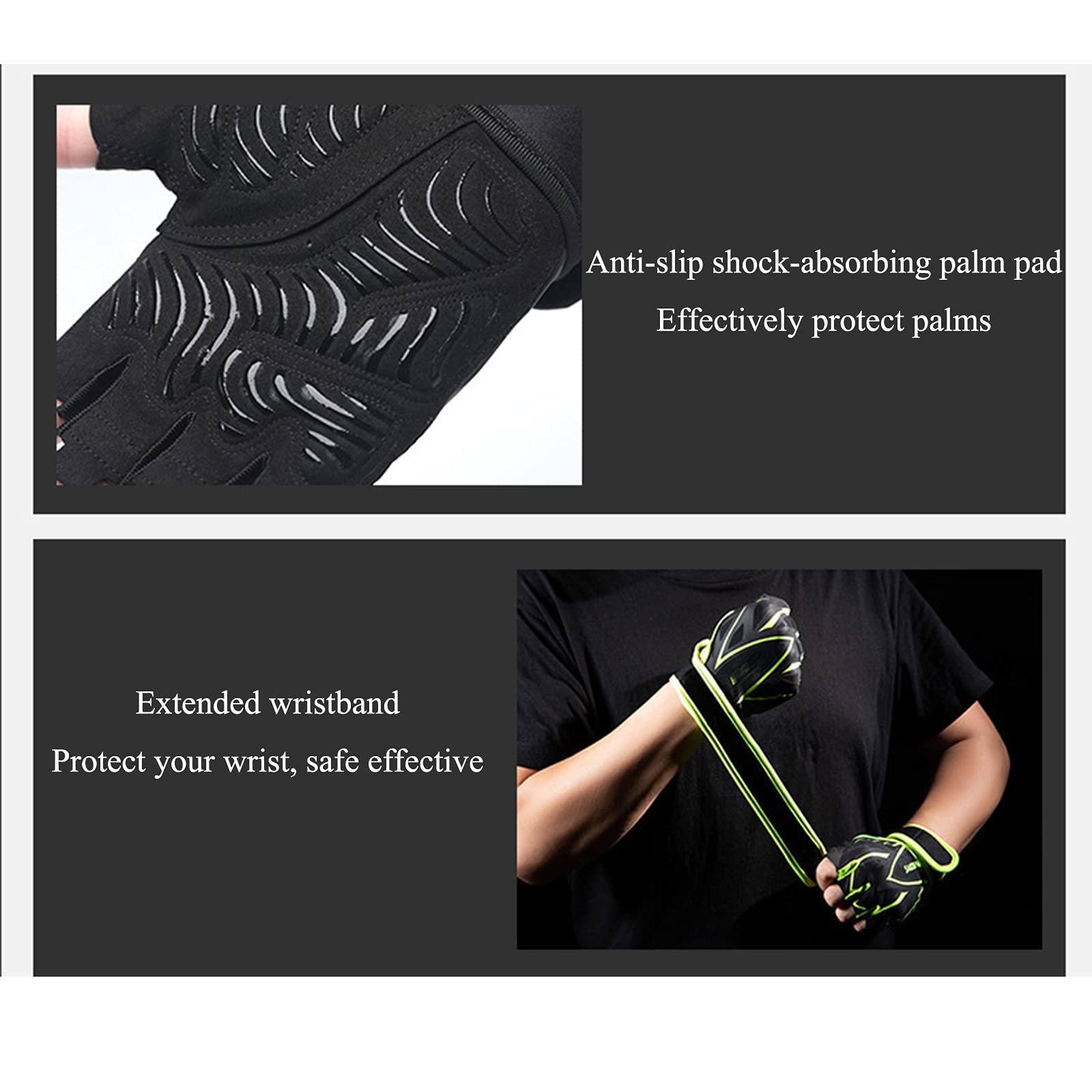 Guanti da palestra Guanti da sollevamento pesi per uomo e donna con supporto periranti Protezione completa del palmo e presa extra per allenamento Esercizi di base in palestraSaining Cycling