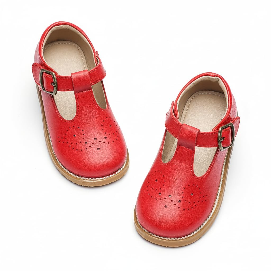 GINFIVE Toddler Girls Mary Jane School Oxford Dress Flat Shoes for Wedding