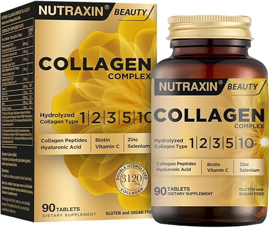 Collagen Complex â€“ Marine Collagen Types I, II, III, V & X with Hyaluronic Acid, Biotin, Vitamin C, Zinc, Copper & Selenium â€“ 90 Tablets â€“ Hair, Skin & Nail Support â€“ Dietary Supplement