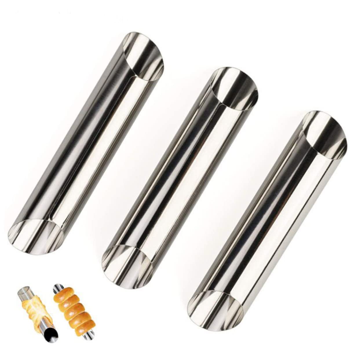 ABOOFAN 10PCS Stainless Steel Cannoli Tube Large for Croissants Pastries and Baking Reusable Easy to Clean for Home and Store Use Dark Grey Finish