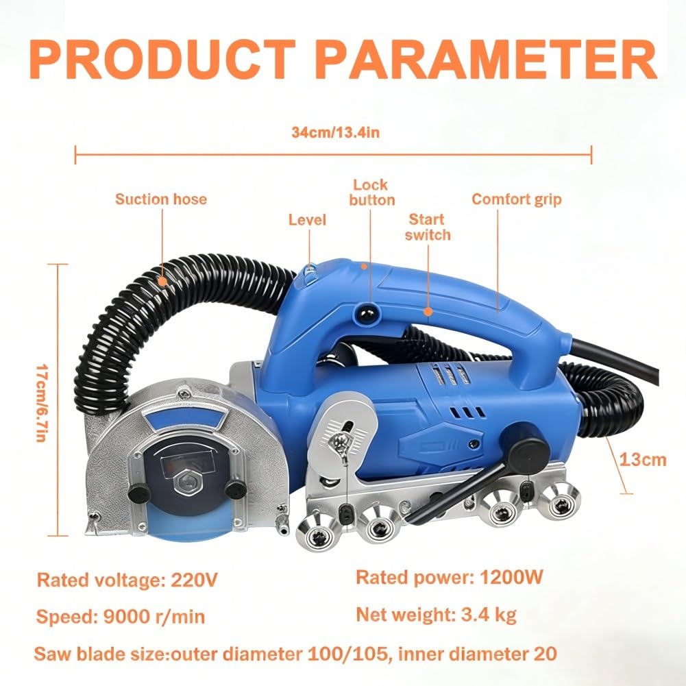 Herramienta eléctrica para eliminar lechada de 1200 W, máquina de 9000 RPM para eliminar lechada de azulejos, 220 V, herramienta de rejuntado para limpiar entre baldosas de cerámica y eliminar