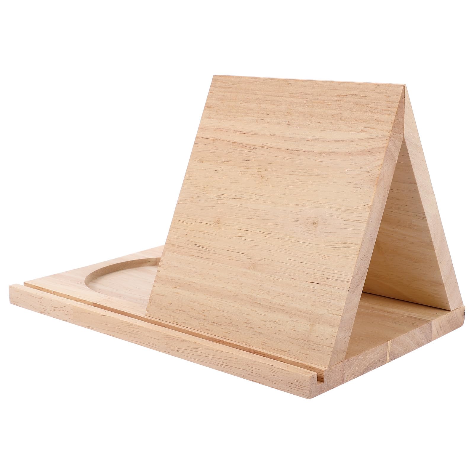 Soporte para libros triangular que sujeta páginas y protege escritorios pequeños de manchas