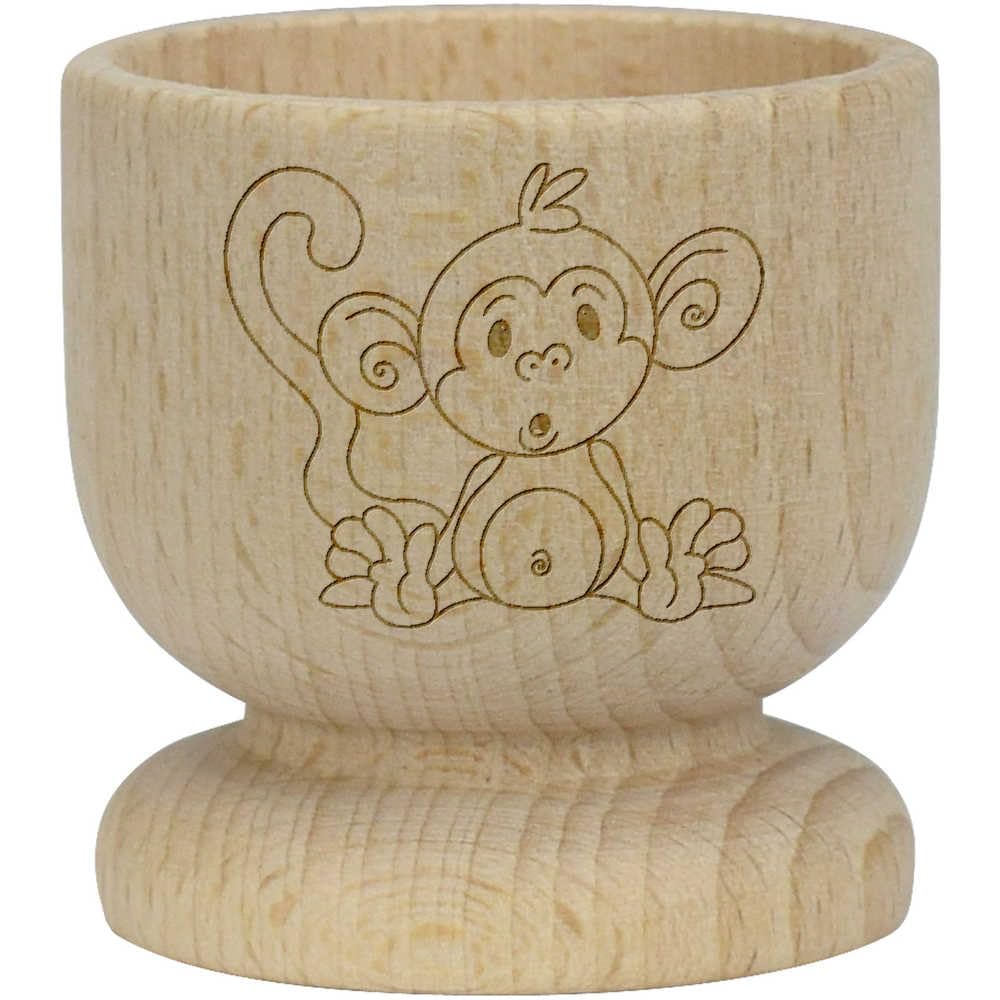 'Sitting Baby Monkey' Wooden Egg Cup (EC00027469)