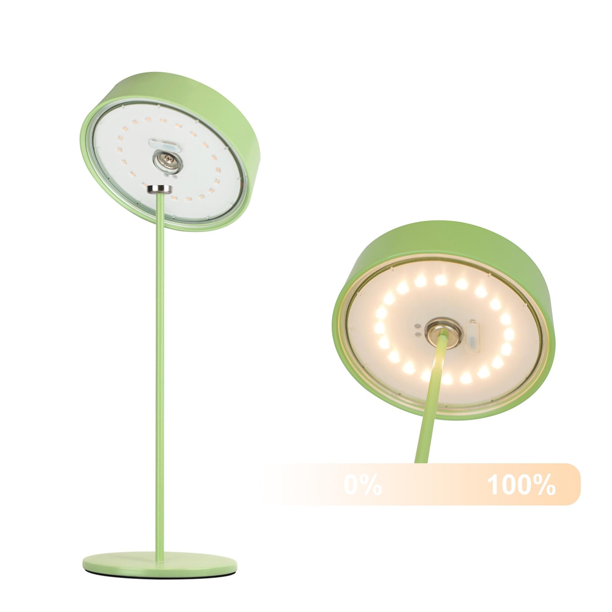 Palmina 901,lampade da tavolo senza fili,lampade da tavolo ricaricabili E Dimmerabile In Alluminio,abat jour senza fili 4400mah,Protezione IP54,luce da tavolo esterno/Interno/Verde