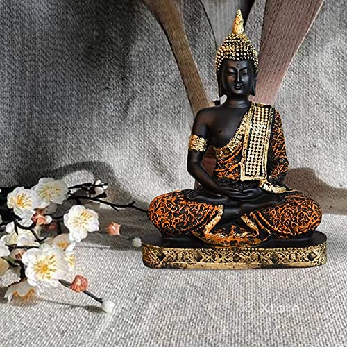 Image of Xtore Meditating Buddha Idol for Home | Adds Soothing Effects and Spreads Positive Vibes (Pack of 1, Orange & Black)