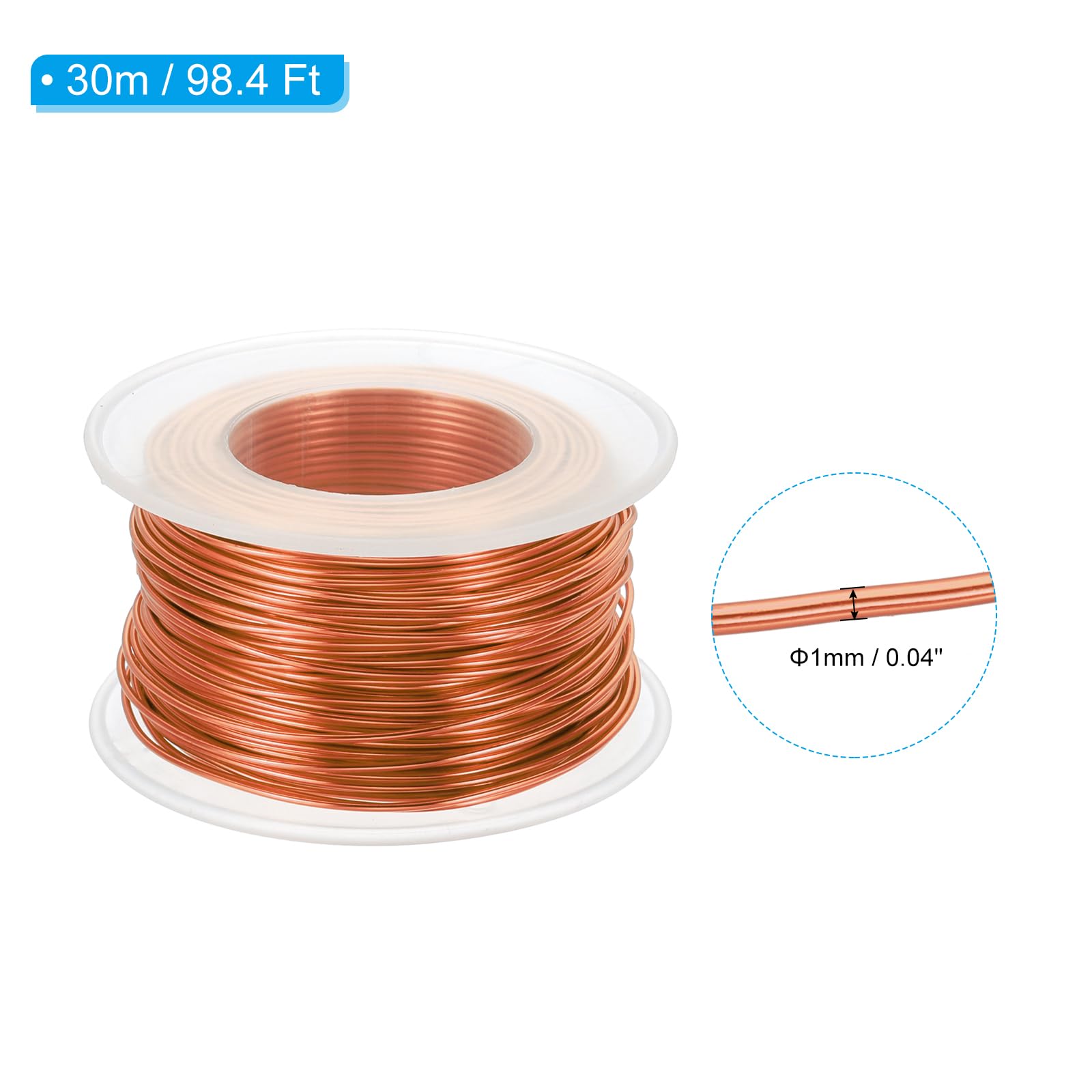 PATIKIL 18 Gauge 1mm Aluminum Craft Wire, 98.4 Ft Metal Wire Armature Bendable Wire for Jewelry Making Metal Wrap DIY Orange - Image 2