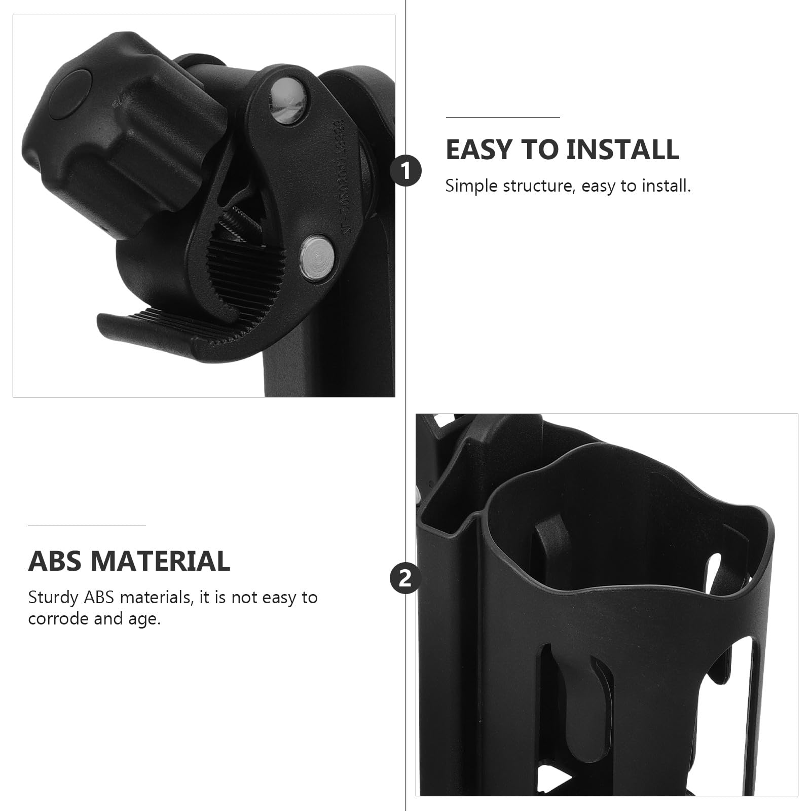 Portavasos en y Andador para Silla de Ruedas Ajustable de Abrazadera Antideslizante Abs, Soporte Resistente para Botellas y Tazas Movilidad Diaria