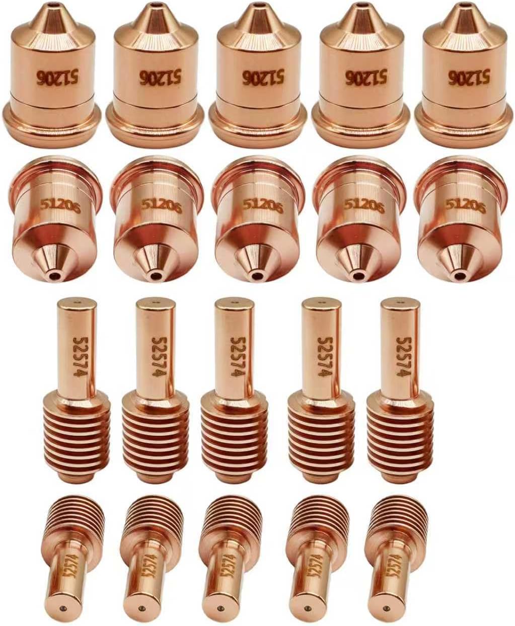 10Pcs 52574 Electrode 10Pcs 51206 Nozzle for Razorweld X45 Vipercut 30 Plasma Cutting Consumables
