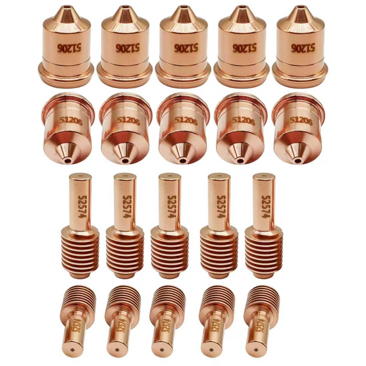 Lot de 10 électrodes 52574, 10 buses 51206 pour Razorweld X45 Vipercut 30 consommables de découpe plasma