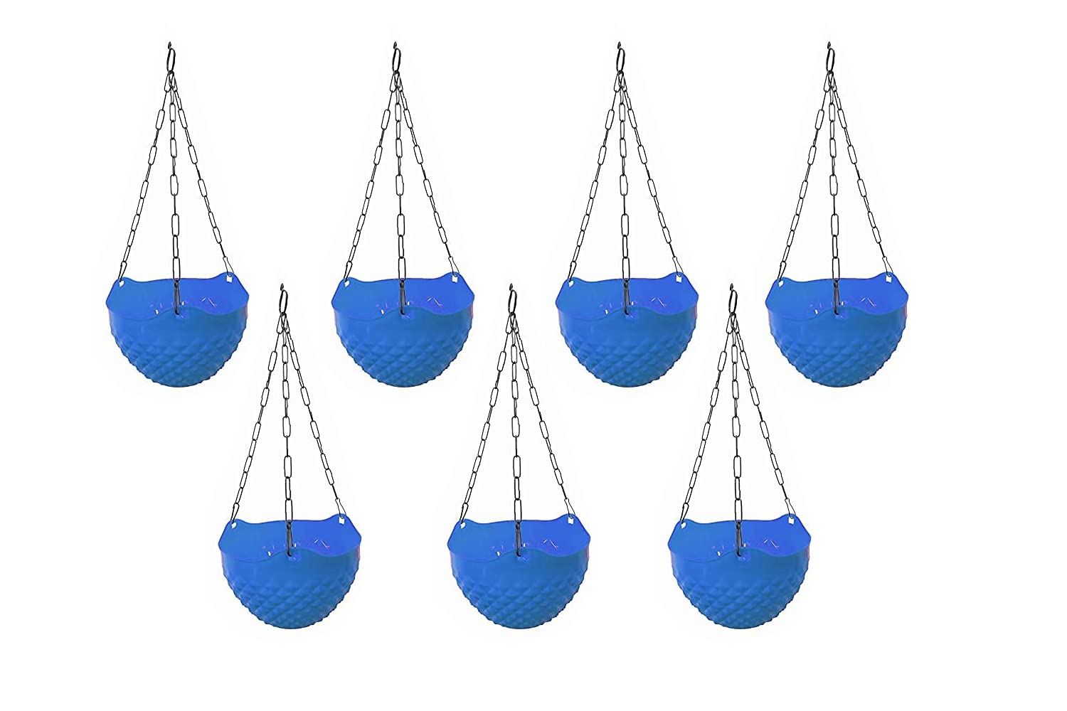 Go Hooked Plastic Flower Pot| Hanging Planter| Planter with Metal Hanging Chain| Beautiful Hanging Flower Pots for Home Garden| Hanging Pots for Balcony |Blue |Pack of 7 | Round Crystal Shaped (B09Q327Q8L) Amazon Price History, Amazon Price Tracker