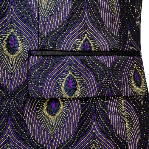 Image of Barry. Wang Men's Sport Coats & Blazers Flower Suit Jacket 1 Button Paisley Tuxedo Mardi Gras Carnival Parade Gift