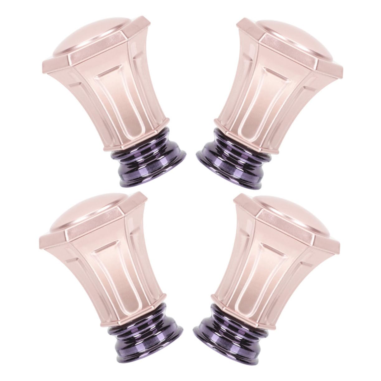 ERINGOGO 4pcs Vintage Curtain Rod Finials Rose Gold Decorative Drapery End Caps for Seamless Integration Curtain Styles Construction for Use