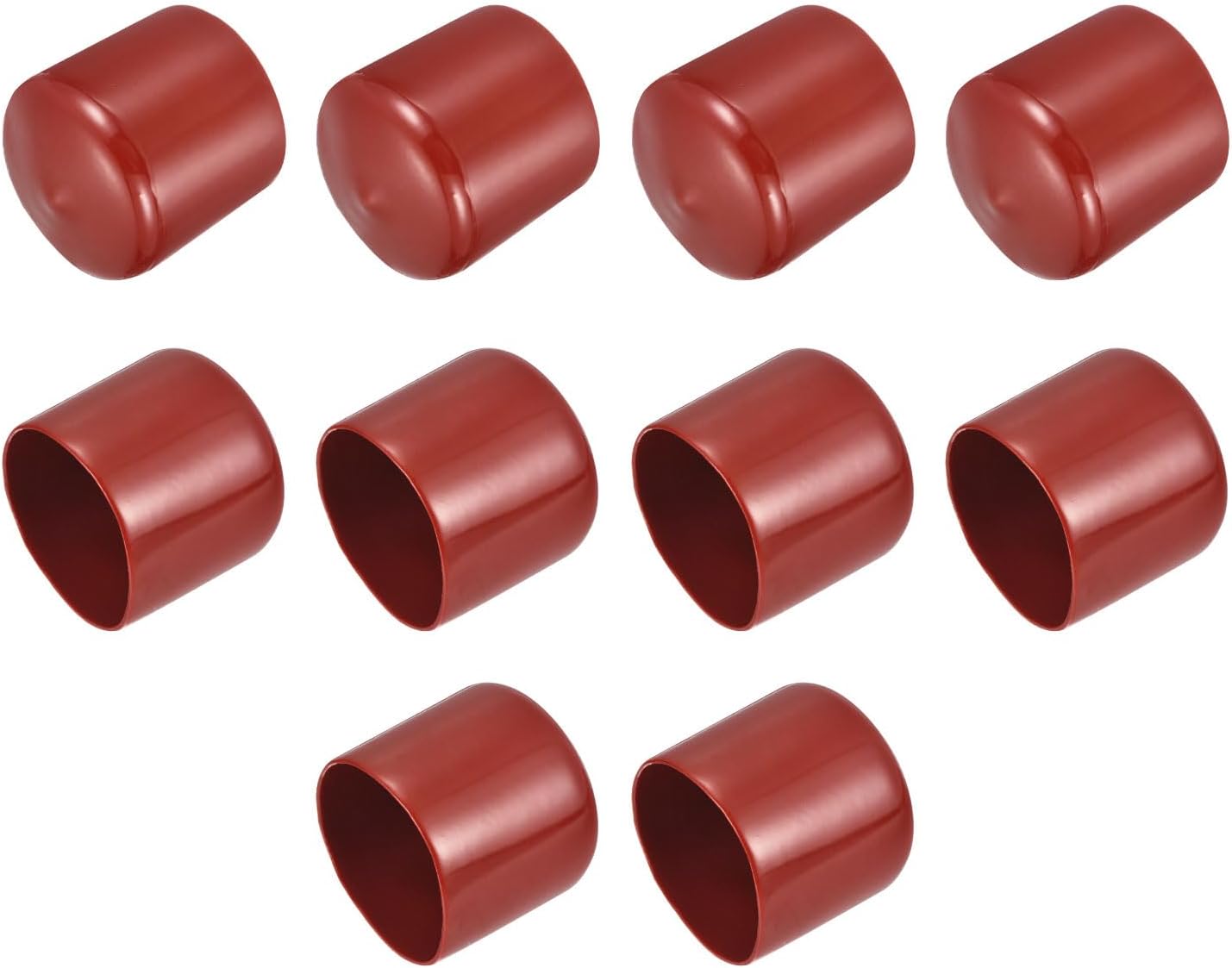 uxcell 10pcs Rubber End Caps 3 1/8"(80mm) ID Vinyl Round Tube Bolt Cap Cover Thread Protectors Black