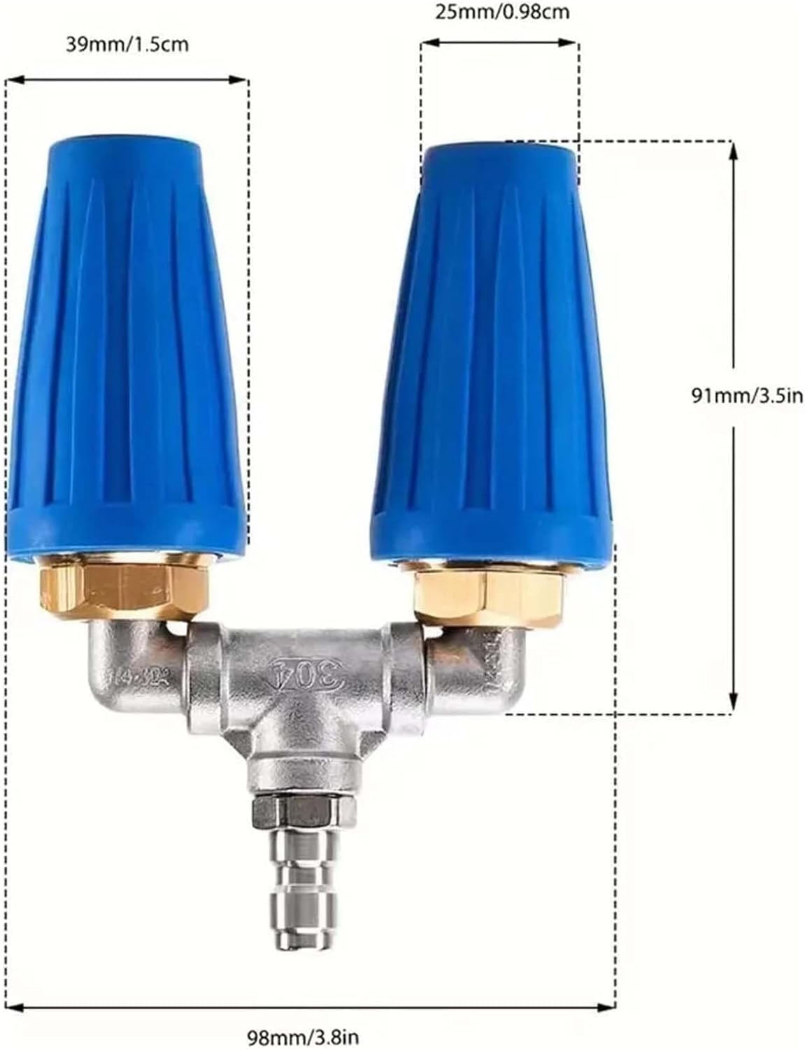 Twin/Triple Turbo Nozzle,Dual Triple Turbo Nozzle Pressure Washer,Pressure Washer Nozzle Tips.360° Rotating Turbo Power Washer Nozzle with 1/4" Quick Connector,4-6 GPM,4000 PSI (Triple, blue)