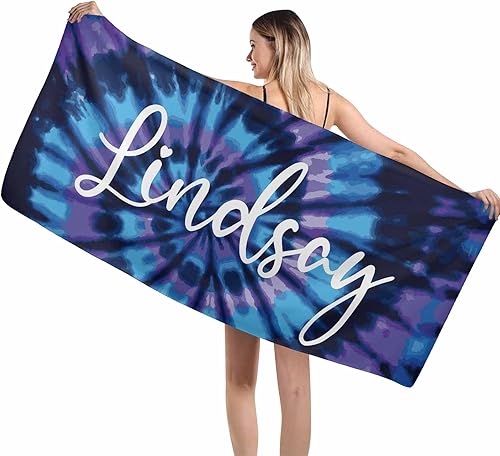 Miniatura 7 de MyPupSocks Toallas de playa personalizadas con nombres, toallas de playa personalizadas con teñido anudado, toallas de playa personalizadas para