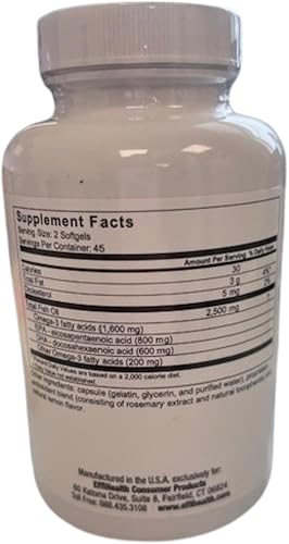 Miniatura 6 de EffiHealth - Aceite de pescado Omega-3 - Aceite de pescado de triple fuerza de 2500 mg, 1200 mg de EPA, 600 mg de DHA - Apoya la salud del corazón,
