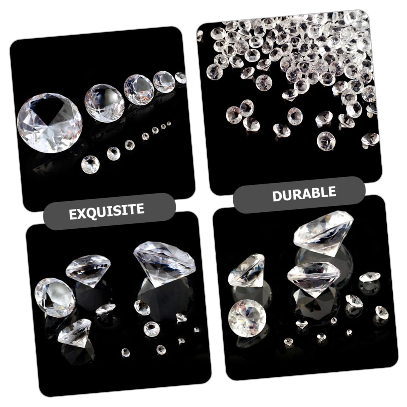 MAGICLULU 4 Set di Riempitivi di Strass Acrilici per Decorazioni per Vasi Bomboniere Gemme Parti di Gioielli per Artigianato Diamanti A Punta 500 Pezzi*4