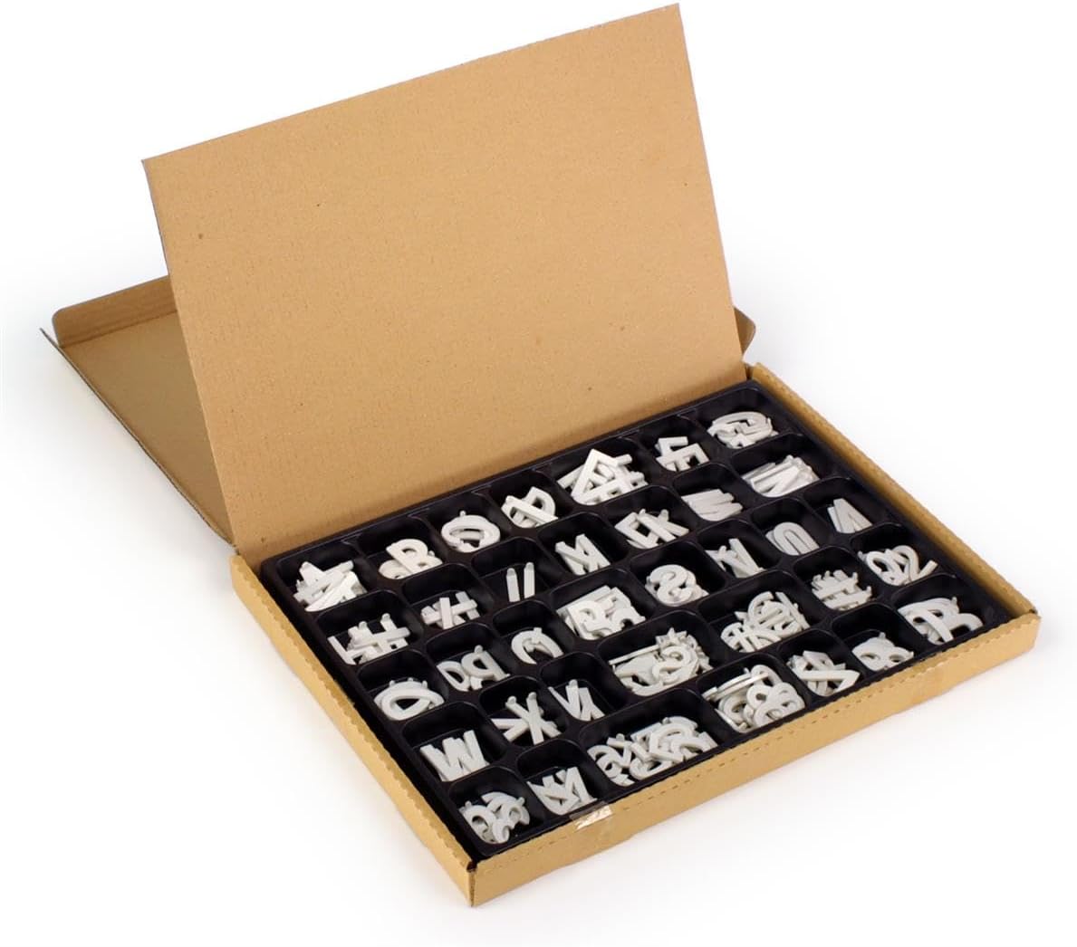 Displays2go 3/4" Letter Set with Tray - White (LS34)