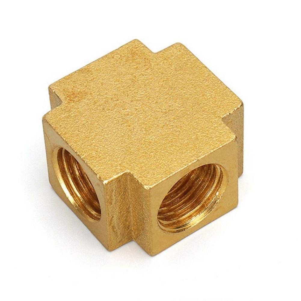 Aubest Women's 18 Hydraulic Crimper, 10Pcs Square Script 4 Ways Pipe Fittings Equal Connector 1/8" 1/4" 3/8" Bsp Thread For Grease System Hydraulic System X(18)