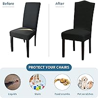 Vista 230 de Juego de 6 fundas elásticas para sillas de comedor, extraíbles y lavables, para sillas de comedor, hotel, ceremonia