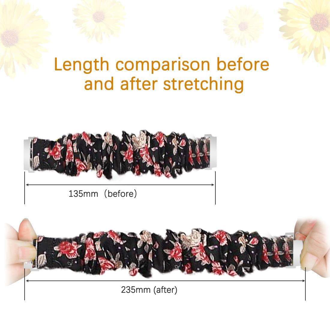Compatible for Aolon Curve Smart Watch Bands, Lamshaw 22mm Fabric Elastic Scrunchie Elastic Women Cute Replacement Straps Compatible for Aolon Curve 2.01