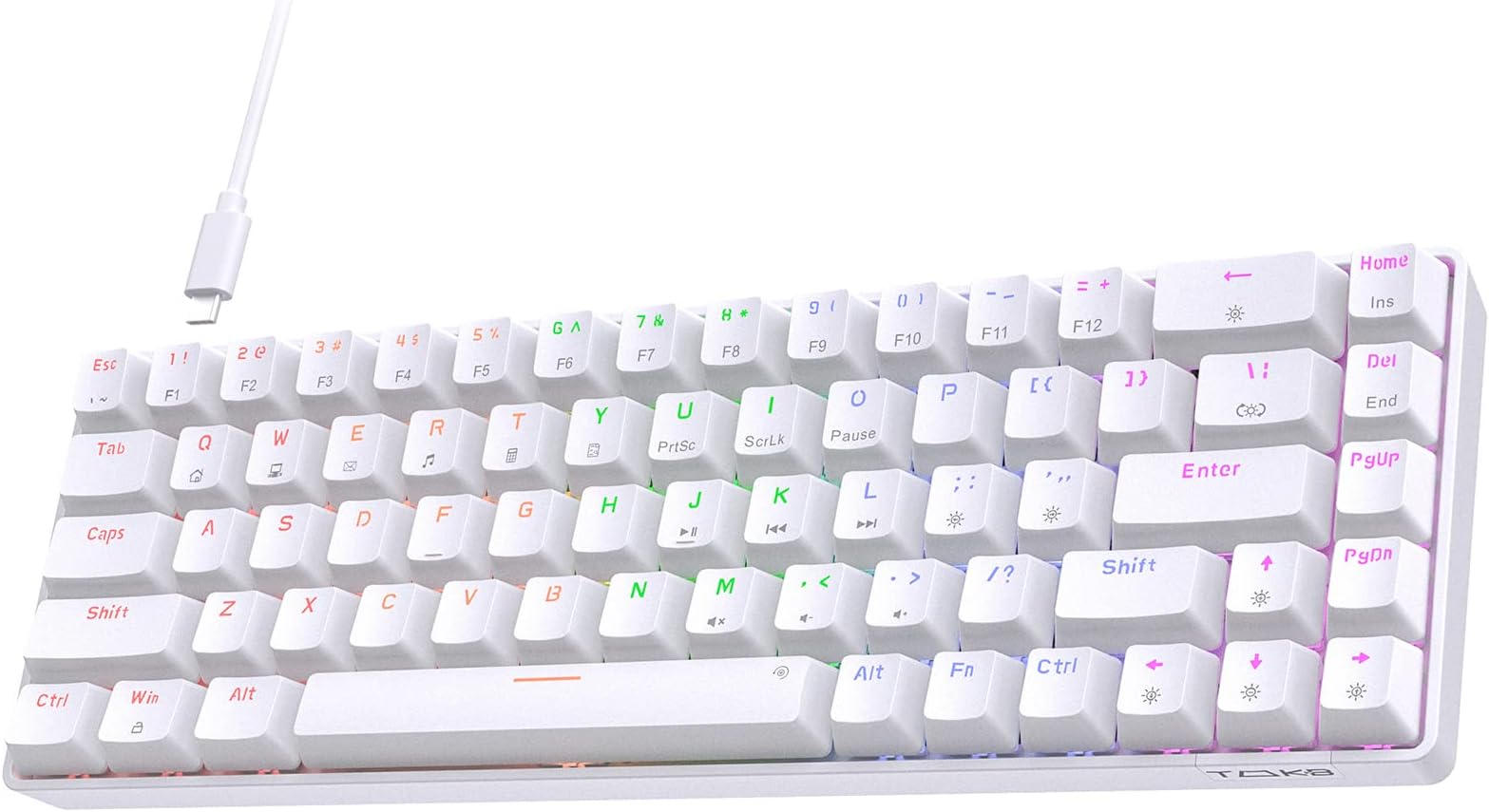 TMKB Technology Mechanical KeyBoardT84SE TKL Gaming ,75% ,Blue LED Backlit,84 Keys Wired for Windows Laptop