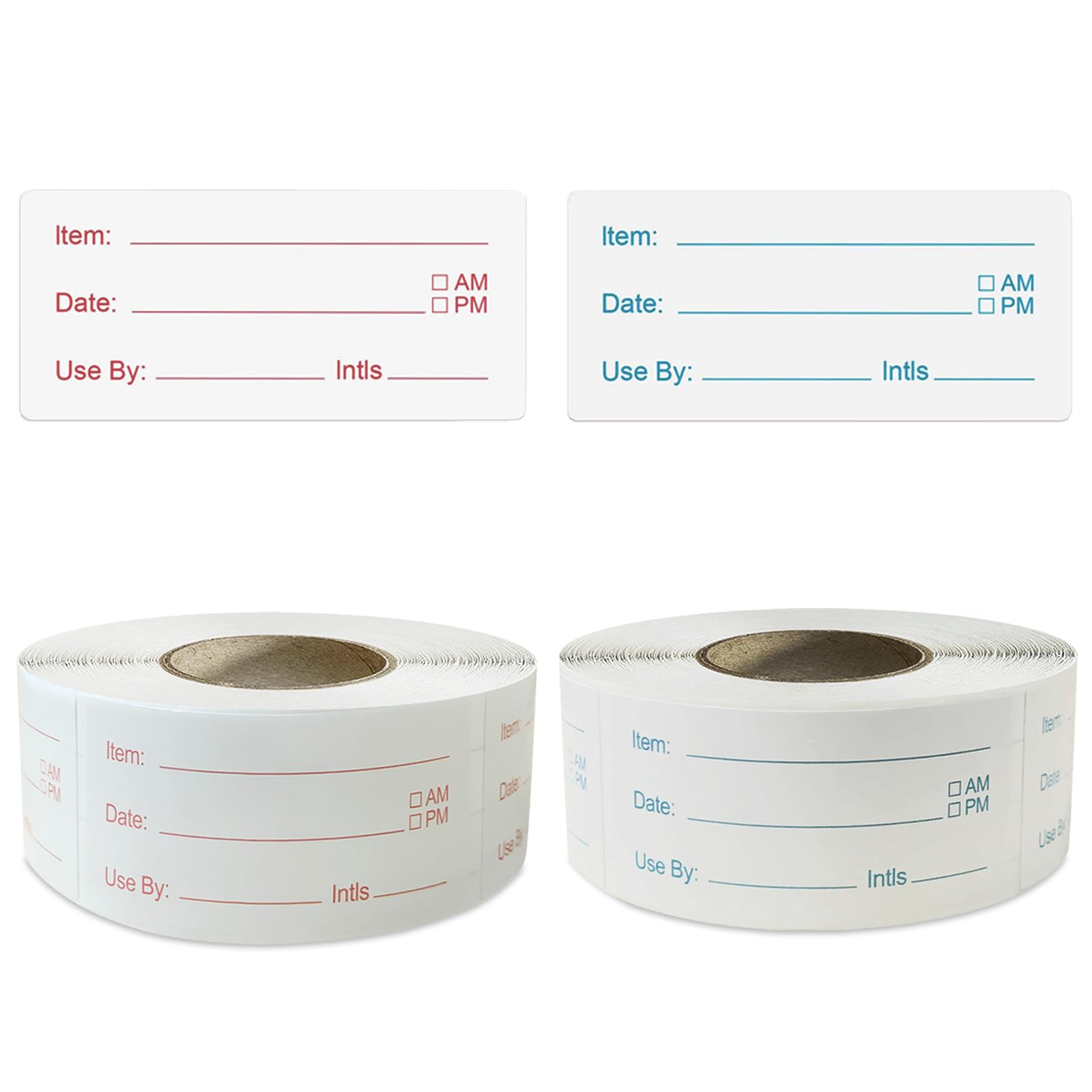 Food Labels, 2 Rolls 1000 Pieces Removable Food Freezer Lables, 1 x 2 Inch Date Labels for Food Reminder Food Storage Labels, Kitchen Lables for Food, Jars, Meal Containers, Fridge