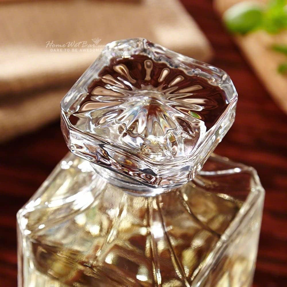 Luxury Crystal Whiskey Decanter Set with Glasses and Stones